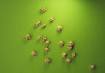 Some Chickpeas with green background