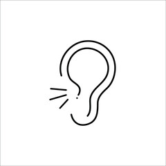 Ear icon. Hearing symbol vector icon