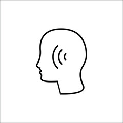 Ear icon. Hearing symbol vector icon