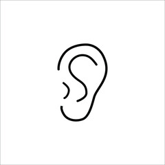 Ear icon. Hearing symbol vector icon