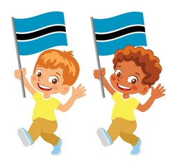 Botswana flag in hand set