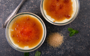 Creme brulee - tasty traditional French dessert