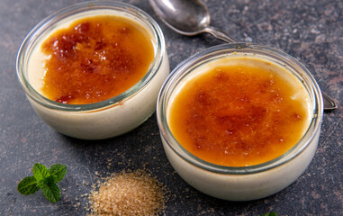 Creme brulee - tasty traditional French dessert