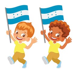 Honduras flag in hand set