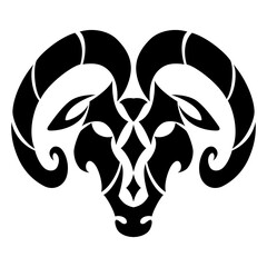 Aries zodiac sign isolated on white background.