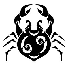 Cancer zodiac sign isolated on white background.