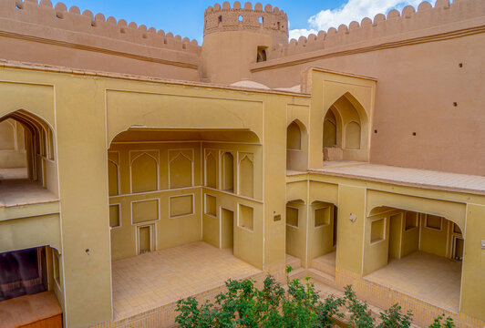 In Central Iran, inside the Castle's ruins of Rayan. District of Kerman. The  old castle is being restored after the big earthquake.
