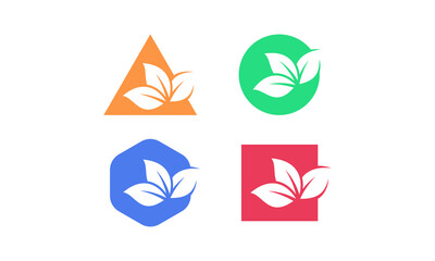 Modern leaf colorful logo design vector