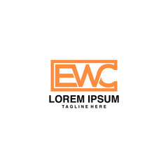 Obraz premium Luxury initial letter EWC logo design