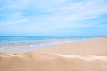 Beautiful beach with golden sand near sea