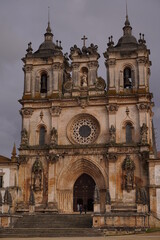 Fototapeta na wymiar Alcobaca, village with Monastery in Portugal.. UNESCO World Heritage Site.