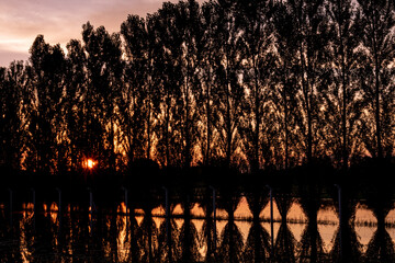 sunset over the lake