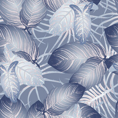 Tropical Leaf Modern Motif. Jungle Print. Foliage Summer