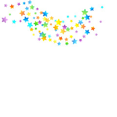 Rainbow Festive Confetti. Carnival Star Falling.