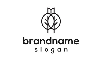 missile leaf logo design vector