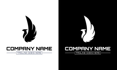 Ilustration vector graphic of  eagle logo bird logo in black and white background