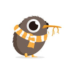Unique Kiwi Bird cartoon Logo Template