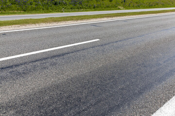 close-up of an asphalt road