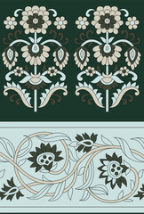 Obraz premium cute floral border pattern on background