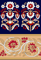 cute floral border pattern on  navy background