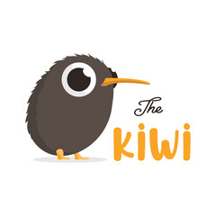 Unique Kiwi Bird cartoon Logo Template