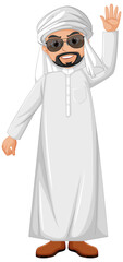 Adult man arab wearing arab costume character