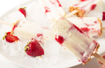 Strawberry Cheesecake Popsicles