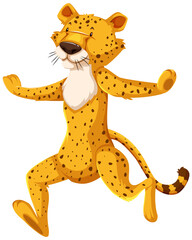 Running cheetah cartoon character