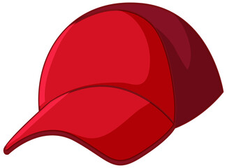 Red cap in cartoon style isolated on white background