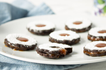 Vegan Chocolate Caramel Sandwich Cookies