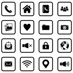 contact us icon vector symbol of website icon set isolated illustration white background