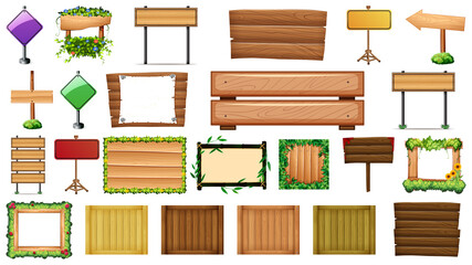 Set of various type of sign banner