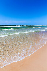 waves running with foam