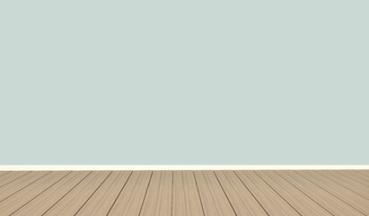 Empty modern interior with wood floor in 3d rendering design.
