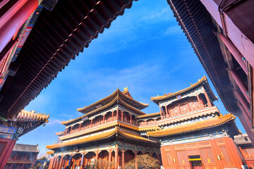 Fototapeta na wymiar Yonghe Temple - the Palace of Peace and Harmony in Beijing, China