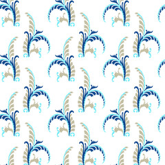 Obraz premium traditional Indian paisley pattern on white background