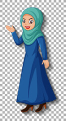 Beautiful arabic lady cartoon character
