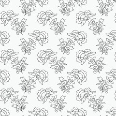 traditional Indian paisley pattern on outline