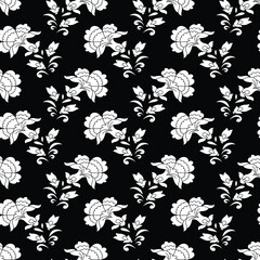 Fototapeta premium traditional Indian paisley pattern on white and black background