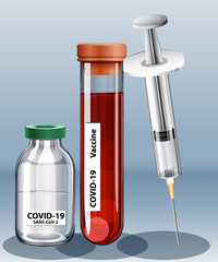 Coronavirus vaccine and Syringe