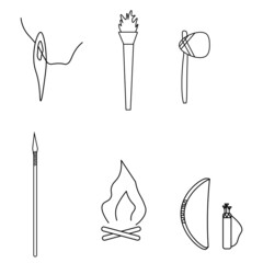 A SET OF TOOLS OF THE STONE AGE