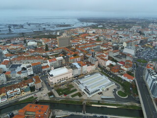 Obraz premium Aveiro, beautiful village. The Venice of Portugal. Aerial Drone Photo