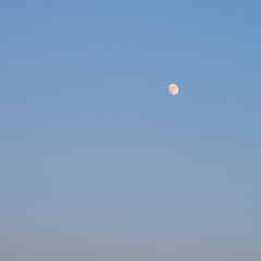 Moon on blue sky