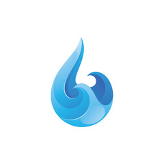 Fototapeta premium Modern 3D Gradient Abstract Water Droplet Curl Wave Logo Vector Icon 