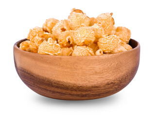 caramel popcorn isolated on white background.