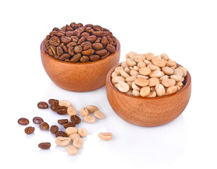 coffee beans isolated on white background