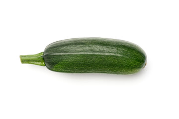 Fresh zucchini isolated on a white. Top view