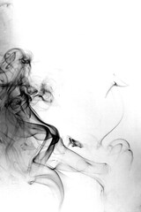 Fototapeta premium Smoke toxic movement on a white background.