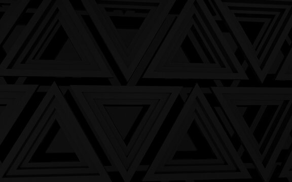 Dark abstract geometric background with 3d triangles