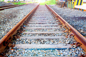 a long stretch of railroad tracks